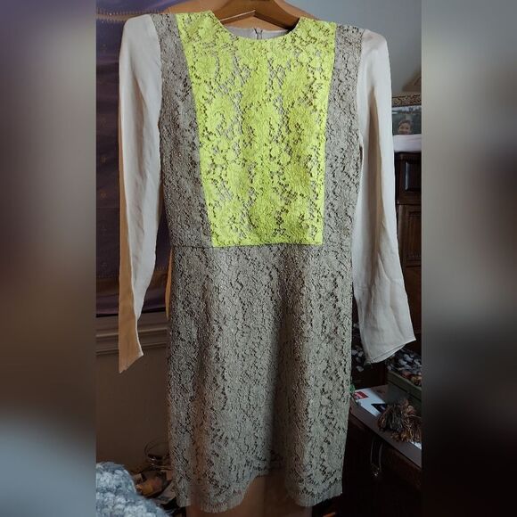 Jenni Kayne Lace Panel Dress Sheer Sleeves Size 2 - Picture 1 of 14